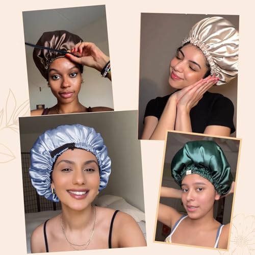 YANIBEST Adjustable Satin Bonnet to Reduce Frizz, Silk Feeling Hair Wrap - Image 5