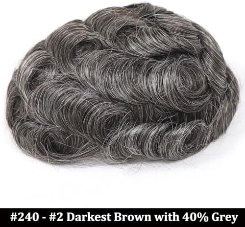 blazingfire 0.06mm V-Loop Thin Skin Toupee for Men Human Hair System #240 - Image 2