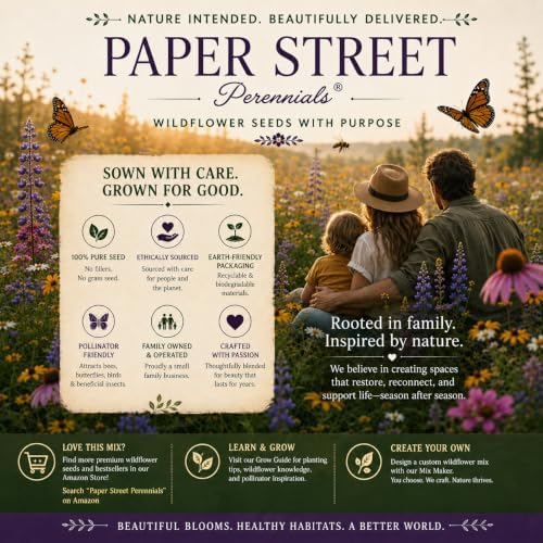 Wildflower Seeds for Bees & Pollinators – Bring On the Bees™ – 18-Species Mix with Coneflower, Blue Flax, Bergamot & Coreopsis – 1 lb Covers 3,000 Sq Ft – Paper Street Perennials® - Image 5