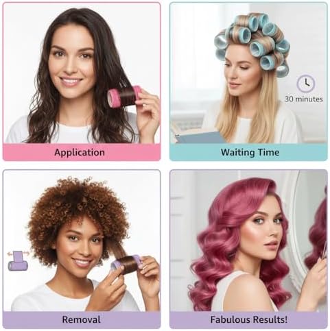 Large Self Grip Hair Rollers Pro Salon Hairdressing Curlers Assorted Colors - Image 7