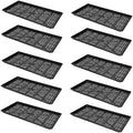 SUNPACK 10" x 20" Heavy Duty Mesh Plastic Seed Starting Tray, Black, 1" (Pack of 10) - Ensures Water Drainage and Aeration, Perfect for Greenhouses or Indoor Gardening by SUNPACK
