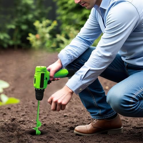 Auger Drill Bit for Planting,1.6"x16.5" Extended Length Garden Auger Spiral Drill Bit, Heavy Duty Post Hole Digger for Bulbs,Flowers & Bedding Plants,Fits 3/8" Hex Drill - Image 6