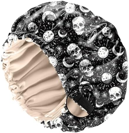 Satin Hair Bonnet Silk Bonnet for Sleeping Double Layer Elastic Adjustable Reusable Cute Aesthetic for Women Girls by BHAHB
