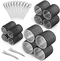 Self Grip Hair Rollers and Curlers Set - 24 Pieces with 3 Sizes (4 Jumbo, 4 Large, 4 Medium) and 12 Clips for Long, Short, Thick, Fine Hair Styling by shynek