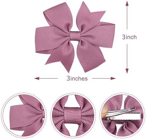 40Pcs 3" Hair Bows for Girls Toddler Pinwheel Bow Alligator Clips for Kids - Image 4