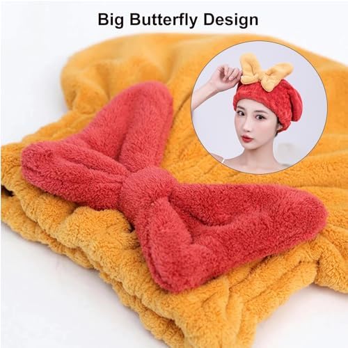 Microfiber Hair Towels Wrap Hair Drying Cap for Women 2Pcs Colors - Image 2