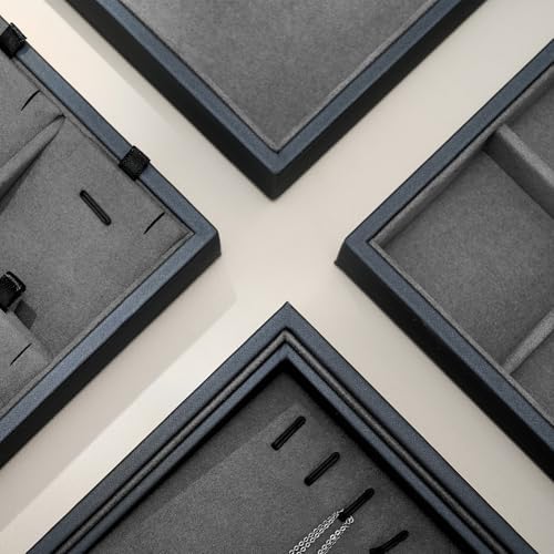 Grey Microfiber Flat Jewelry Catchall Display Organizer Tray - Image 3
