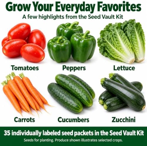Gardeners Basics Vegetable & Herb Seeds Bundle, 70 Packets for Planting - Image 3