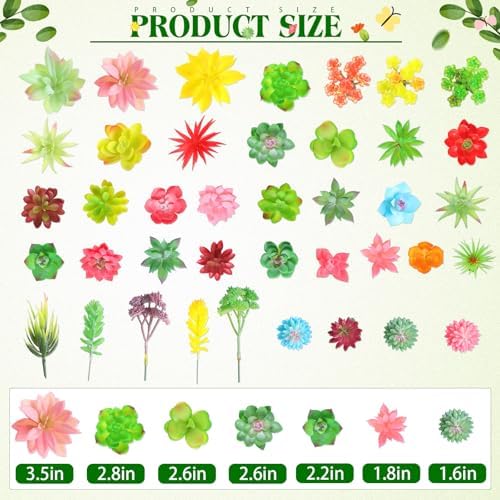 WILLBOND 100 Pcs Fake Succulent Artificial Succulents Plants, Fresh Style - Image 2