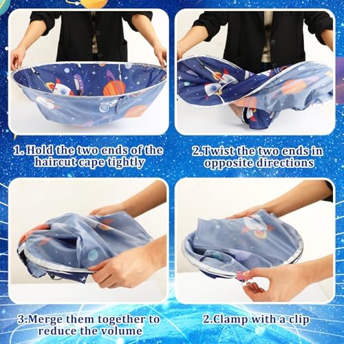 FEBSNOW Kids Hair Cutting Cape Adjustable Haircut Cape Umbrella for Child - Image 4