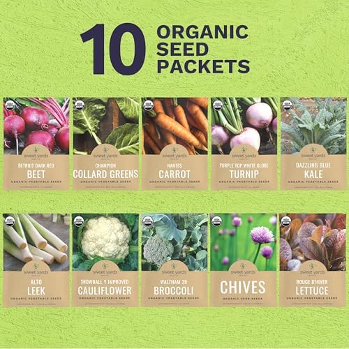 Organic Cold Hardy Fall & Winter Seeds Variety Pack - 10 Individual Packs - 2026 Season - Caulifower, Turnip, Kale, Carrots and More! for Indoor & Outdoor Planting (Non-GMO, Certified Organic) - Image 2