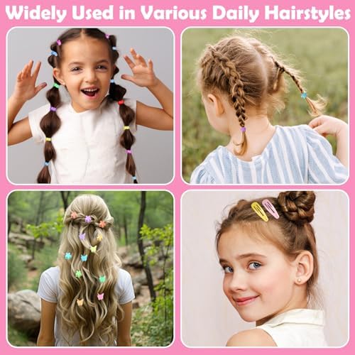 Hair Accessories for Girls, 1695 Pcs Toddler Hair Ties Elastic Hair Ties with Hair Clips Hair Tail Tools, Girls Hair Accessories for Baby Toddlers Kids - Image 6