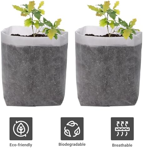 GREANER 12.6"x13.4" Seedling Bags, 25Pcs Nursery Growing Bags for Growing Vegetables, Fabric Pots for Seed Planting Succulents Vegetable Flower Potato Tomato - Image 3