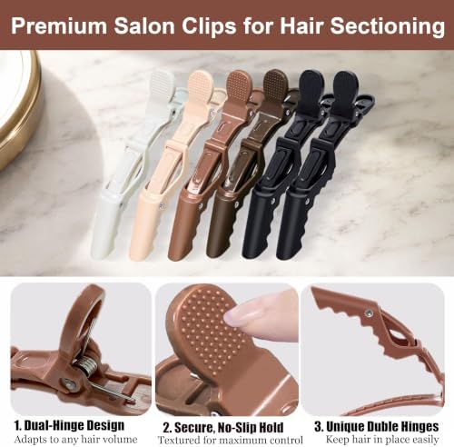 30 Pack Alligator Hair Clips, Sectioning Clips for Salon Coloring, Cutting & Styling, Durable Plastic Barber Hairdressing Tools, Strong Grip Crocodile Clips for Women Men Kids (Multicolored) - Image 3