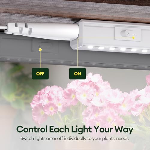 Grow Lights for Indoor Plants, Sunlike Full Spectrum 5000K 2FT LED Growing Lamp 60W (4 x 15W), T5 Grow Light Strip for Seed Starting, Vegetables, Linkable, White, 4-Pack - Image 5