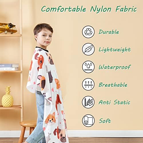 Kids Hair Cutting Cape with Adjustable Neckline 51"x 36" Cartoon - Image 2