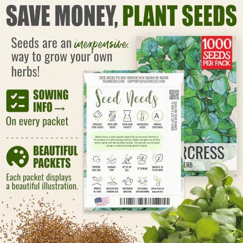 Seed Needs Watercress Seeds to Plant an Herb Garden - 5 Packs - Image 3