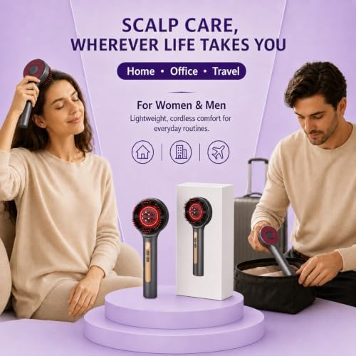 Electric Scalp Massager, Rechargeable 3-in-1 Hair Oil Applicator, IPX7 Waterproof Scalp Scrubber, Portable Head Massager Scalp Brush for Home & Travel (Grey) - Image 7