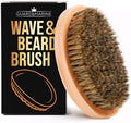 GUARD&MARINE Wave & Beard Brush for Men – Natural Boar Bristles, Palm Curve Design, Wood Handle – Shapes 360 Waves & Softens Beard by Unknown