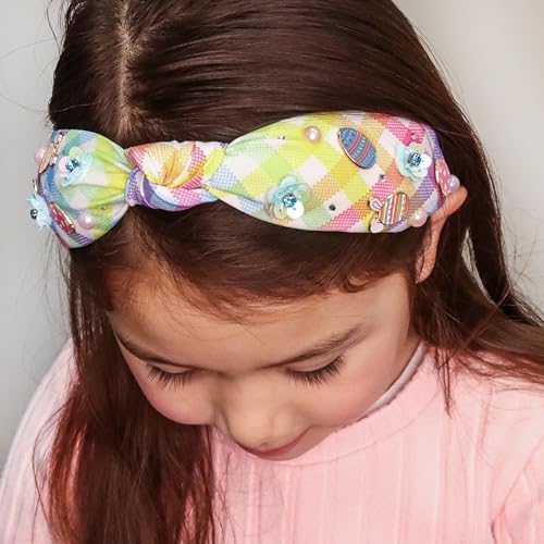FROG SAC Knot Headband for Girls, Knotted Headbands for Toddler Kids, Rainbow Beaded Unicorn Hair Accessories, Halloween Christmas Stocking Easter Basket Stuffers (Pink,Purple,Yellow,Blue,Green) - Image 6