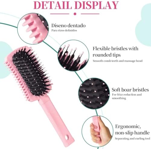 Auhrjomra Curl Defining Brush Pink, Volume Curly Hair Brush for Effortlessly Detangling Shaping and Styling Women's Curls, Waves & Coils, Curly Hair Products, Reduce Frizz - Image 2