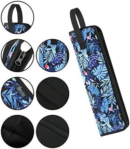 Beautyflier Premium Universal Flat Iron Holder Tavel Bag, Heat-Resistant Canvas Travel Tote Bag for Hair Straighteners, Ideal for Home & Travel Use, Fits Most Hair Tools (Blue Flower) - Image 5