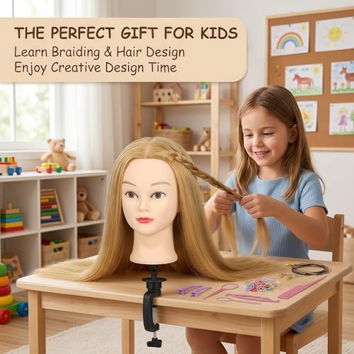 26 Inch 80% human hair mannequin head practice head for braiding - Image 4