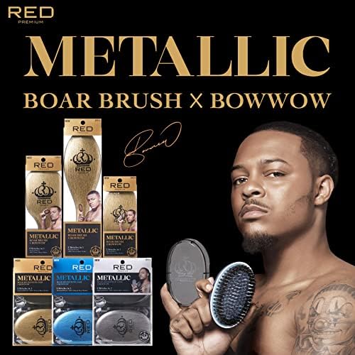 RED Premium Boar Bristles Brush with Case Pocket Wave Bow Wow 360 Wave Tool for Men Curved Hard (Blue) - Image 7