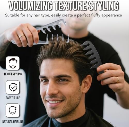 Texture Comb Volumizing Root Lifter Wide Tooth Hair Comb 2 Pack - Image 3