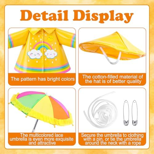 DECOHS 3 Pcs Raincoat Porch Goose Outfits, Summer Lawn Goose Statue Cloth - Image 3