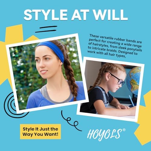 HOYOLS Clear and Black Hair Elastics, 1500 Pcs Mini Rubber Bands - Image 5