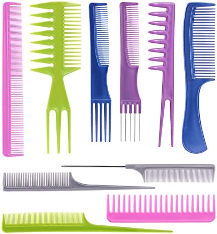 Oneleaf Hair Comb Stylists Professional Styling Comb Set Variety Pack Great for All Hair Types & Styles, Colorful by oneleaf