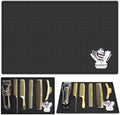 Barber Mat for Clippers Non-Slip Thickened Silicone Non-Slip Mat | Barber Shop Home Counter Workstation Organizer Mat for Scissors, Trimmers, Clippers, Hair Cards, Combs, Razors, etc (13.5*9.5 Inch) by WelcometoBarberTop