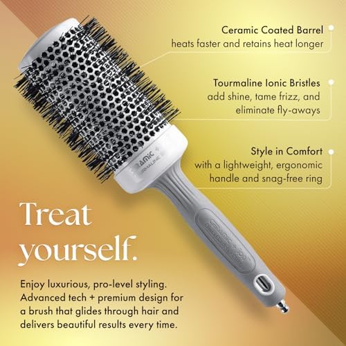 Olivia Garden Ceramic + Ion Round Thermal Hair Brush - Not Electrical - Professional Blowout Brush for Normal to Thick Hair - Image 3