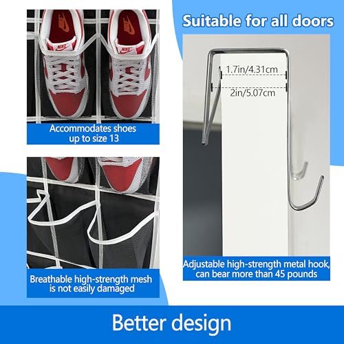 Shoe Rack for Door, Over Door Shoe Organizer for Closet - Image 4