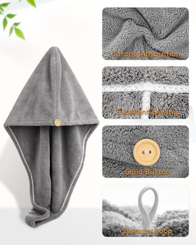 YFONG 3 Pack Microfiber Hair Towels Wrap for Women, Super Absorbent Drying - Image 3