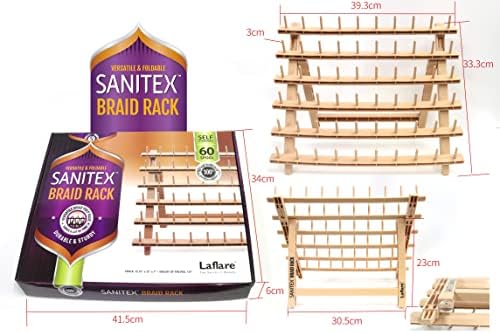 Laflare Braid Rack 60 Spools, PP Braiding Hair Stand, Thread Rack, Sewing Organizer, Quilting, Embroidery - Versatile Extension Holder - Image 2