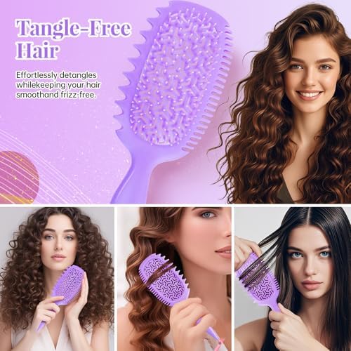 Curly Hair Lovers Gifts Detangler Wet & Dry Hair Brush for Women - Curl Defining Curly/Wavy Brush, Shower & Travel Friendly - Image 6