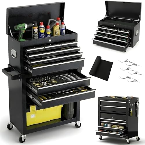 Dawmilon 8-Drawer Rolling Tool Chest, Detachable 2-in-1 Tool Box with Wheel by Dawmilon
