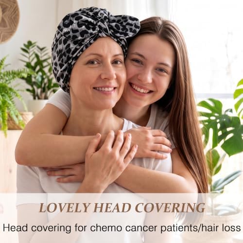 Ababalaya Satin Lined Beanies for Women Chemo Headwear Sleep Cap - Image 6