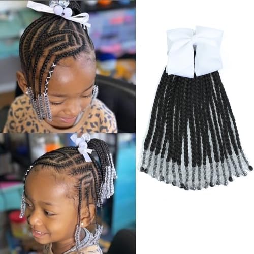 Kid Ponytail With Beads Braid Detachable Protective Hairstyle For Girls by Unknown