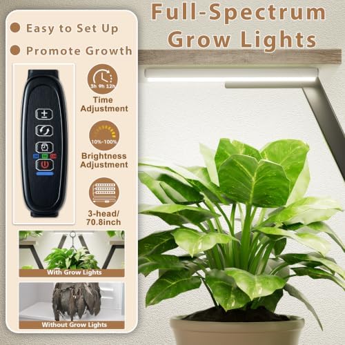 JUSTOGO Plant Stand Indoor with Grow Lights - 9 Tiered Tall Plant Shelf - Image 3