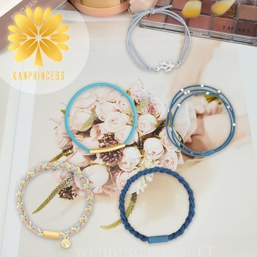 KANPRINCESS 5 Pcs Boho Hair Ties, Bracelet Hair Bands for Women Girls - Image 7