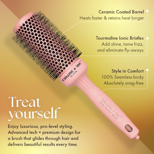 Olivia Garden Ceramic + Ion Round Thermal Hair Brush - Not Electrical - Professional Blowout Brush for Normal to Thick Hair - Image 3