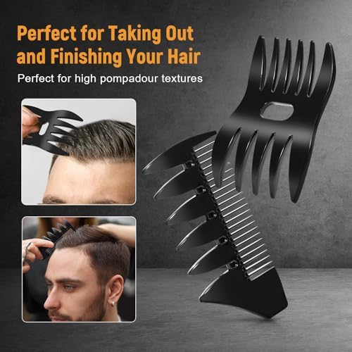 Stylemate Men's Hair Styling Combs and Brush Set - Roller Brush for Adding Volume, Pompadour, Slicked-back, Fauxhawk, Undercut Styling Combs - Image 5