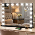 Moonee Vanity Mirror with Lights, 28"×20", with USB Charging Port, Black by Moonee