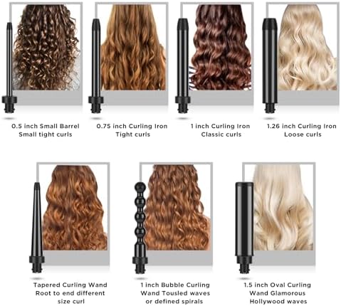 PARWIN PRO BEAUTY 7 in 1 Curling Iron Wand Set,Dual Voltage Curling Wand - Image 2