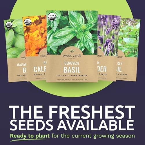 Organic Herb Seeds Variety Pack - 35 Individual Packs - 2026 Season - Basil, Cilantro, Dill, Thyme, Parsley and More! for Indoor & Outdoor Planting (Non-GMO, Certified Organic) - Image 3