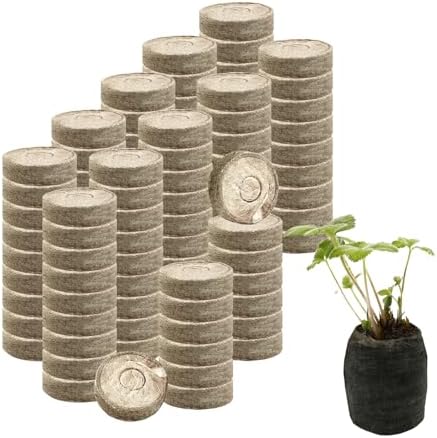 255 Pcs 30mm Peat Pellet Fiber Soil Plant Seed Starters,Compressed Peat Pellet Fiber Soil, Compressed Peat Block for Seedlings for Growing Herbs, Flowers and Vegetables by Unknown