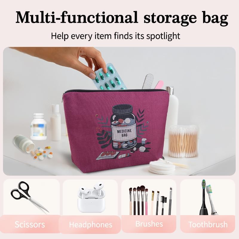 Medication Pouch Bag for Medicine Drug Pill Organizer for Travel Pharmacy Pouch Camp Medical Kit Bag Physician Practitioner Nurse Doctor Gifts Bags Pouches Get Well Soon Gifts for Hospital Patients - Image 2